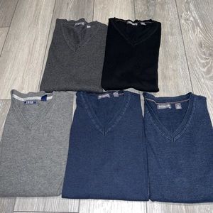Lof Of 5 Van Heusen 4)/(Izod 1)Men's Sweater Vest Gray,Black,Blue Size Large